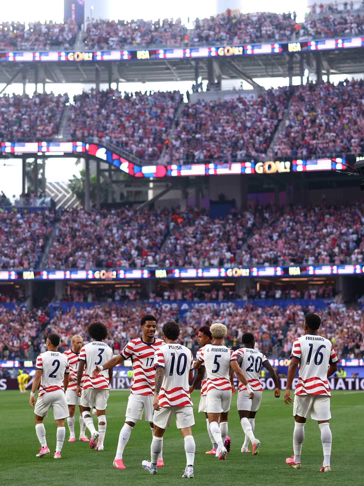 USA national team celebrating at the 2026 FIFA World Cup