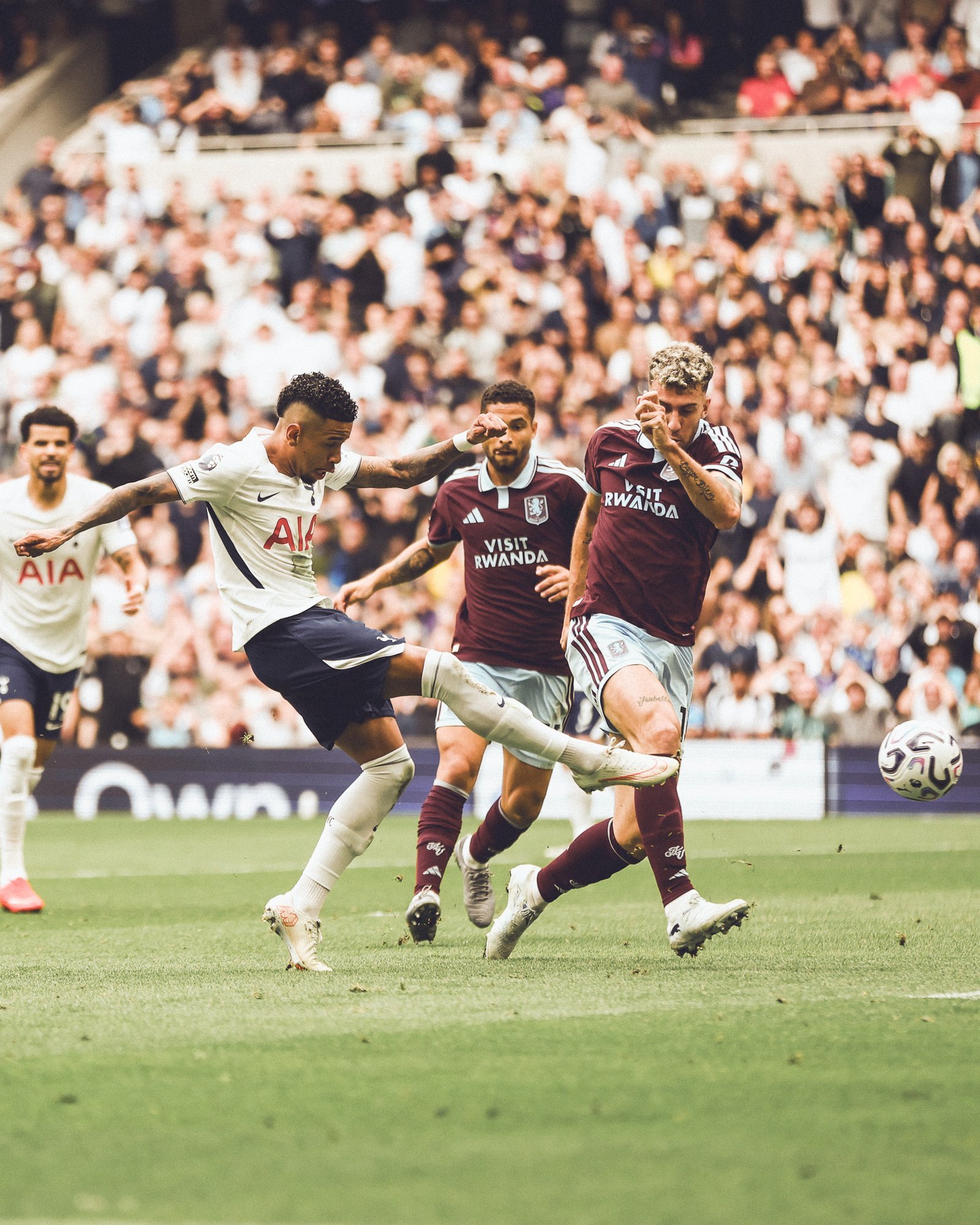 Tottenham Hotspur players during Premier League action
