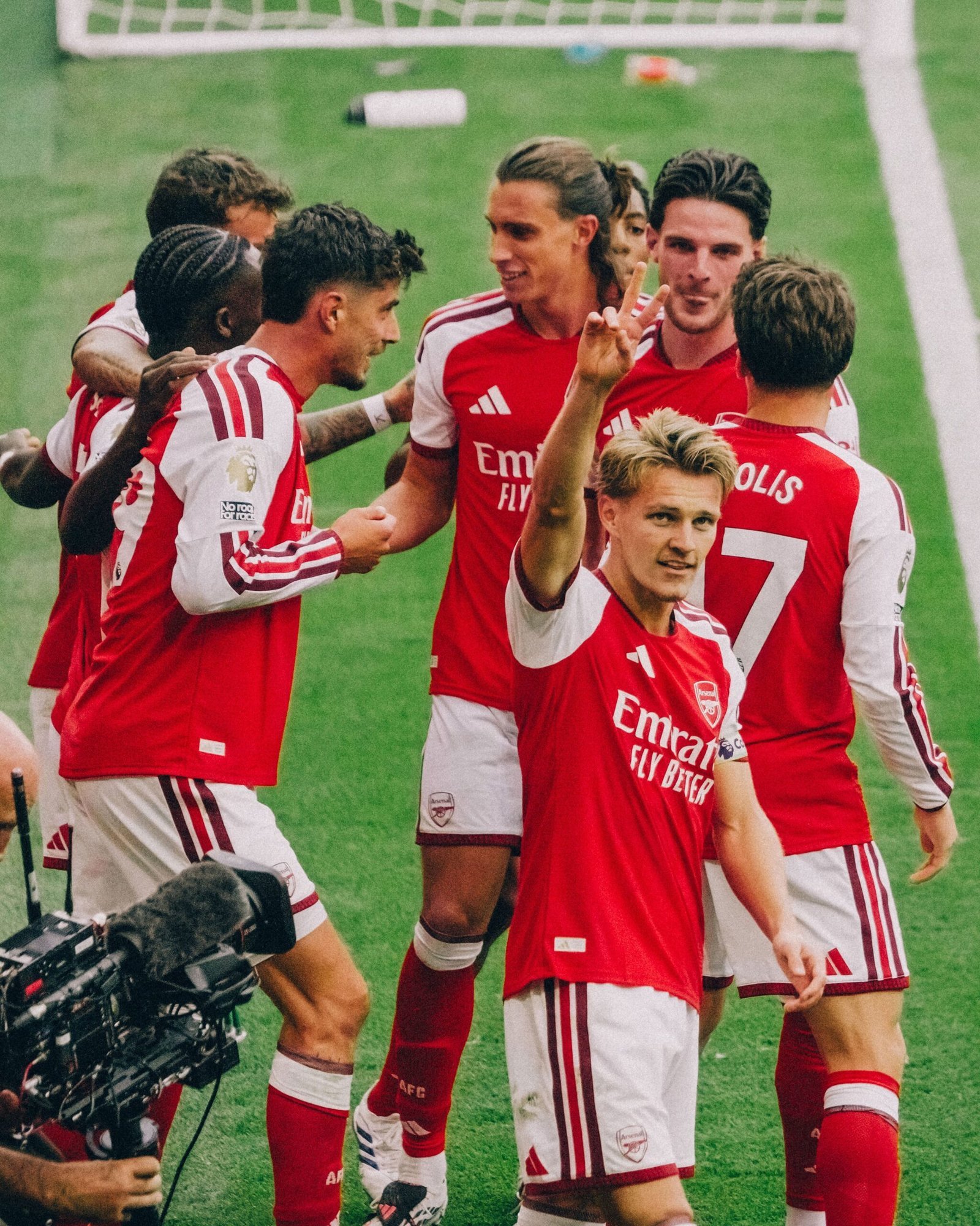 Arsenal players in Premier League action