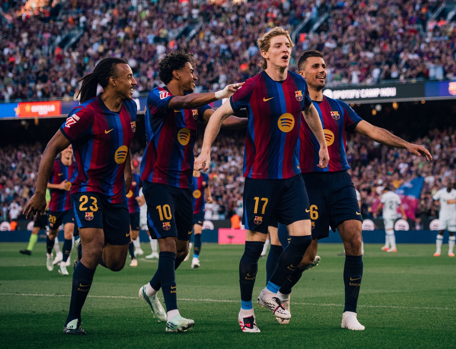 FC Barcelona players celebrating during the 2026/27 season